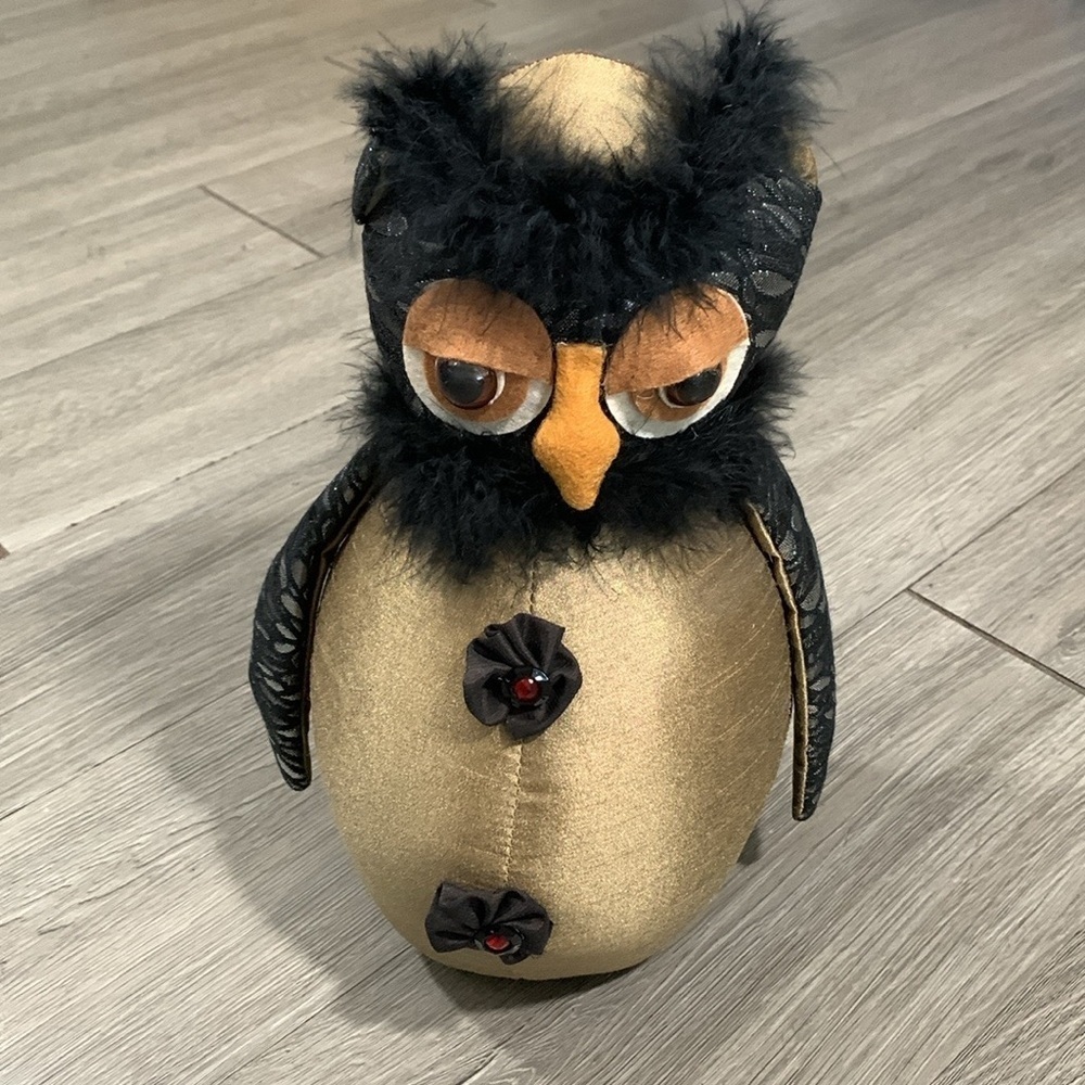 Goth Glam Weighted Door Stop Halloween‎ Owl